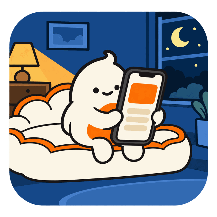 Blob setting an alarm at night
